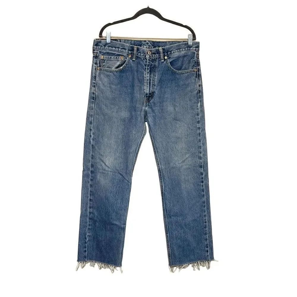 Levi’s 505 medium wash jeans with raw hem size 36